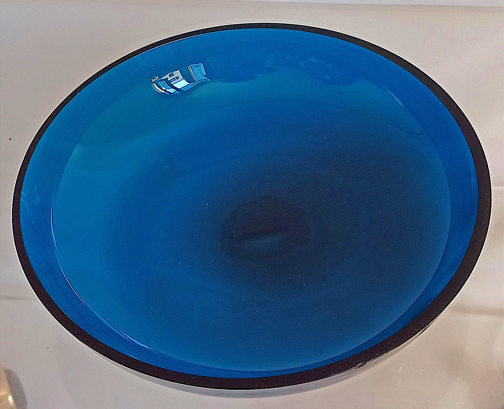 Vide poche années 70 cristal bleu