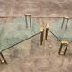 Table basse avec table d’appoint en verre 1970