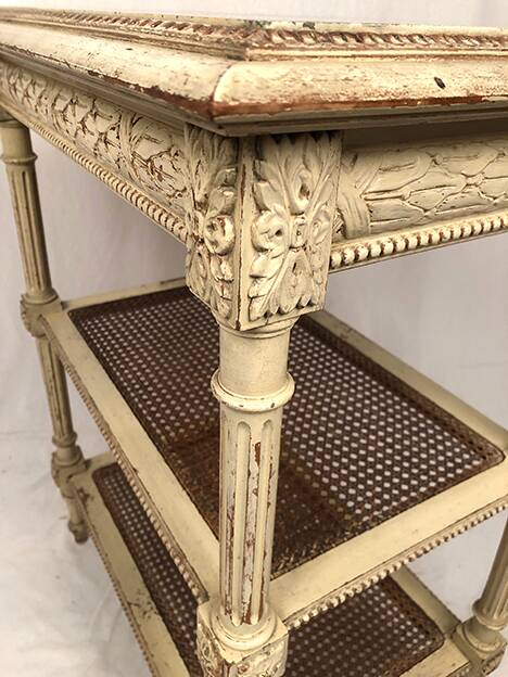 Louis XVI style server, cream lacquered wood, circa 1900