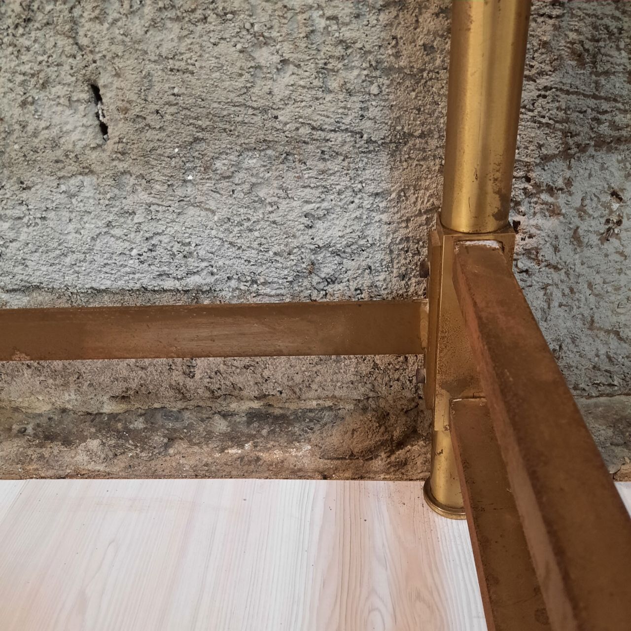 1960s / 70s bed design in gilded brass.