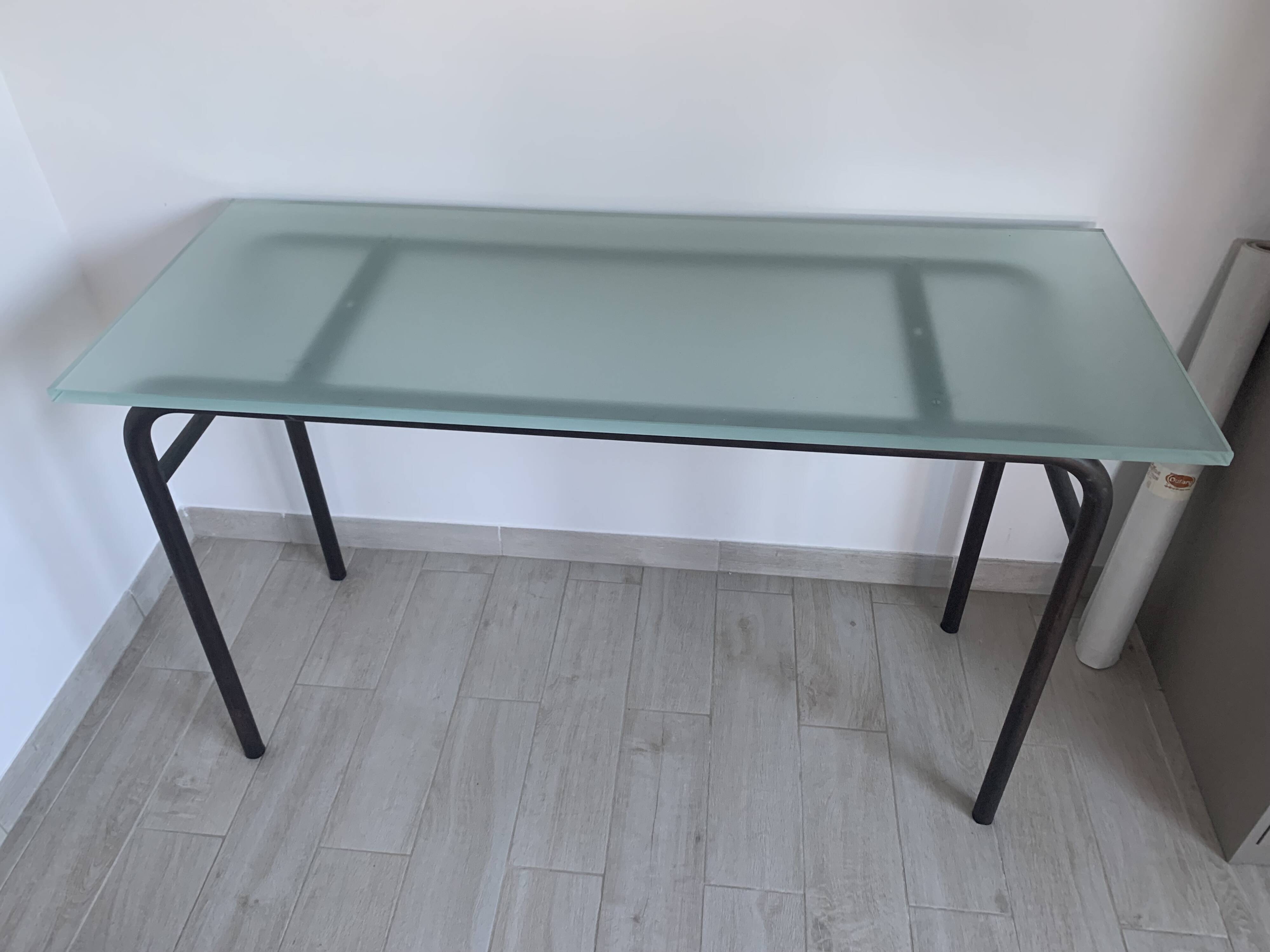 School desk with glass top