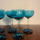 Set of 8 vintage 1960s glasses – elegant blue-green-turquoise design