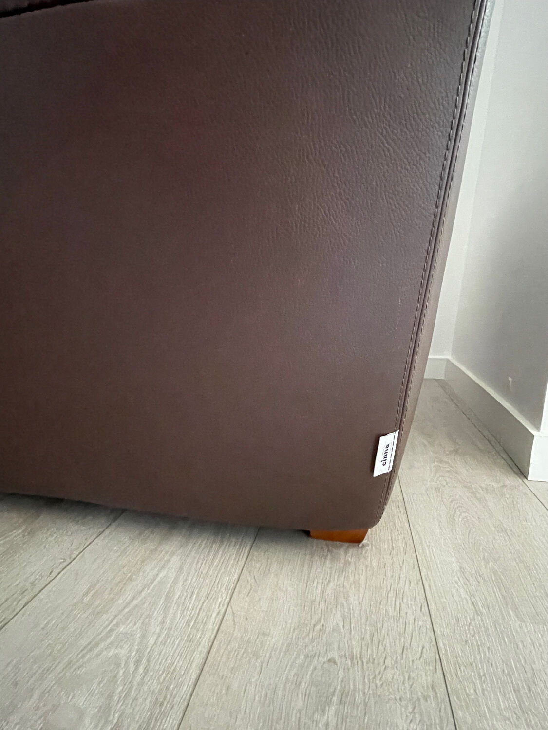 Canapé Cinna cuir chocolat 2 places