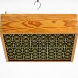 Beautiful 1970s square ceiling lamp made of pine wood by Alda Sweden