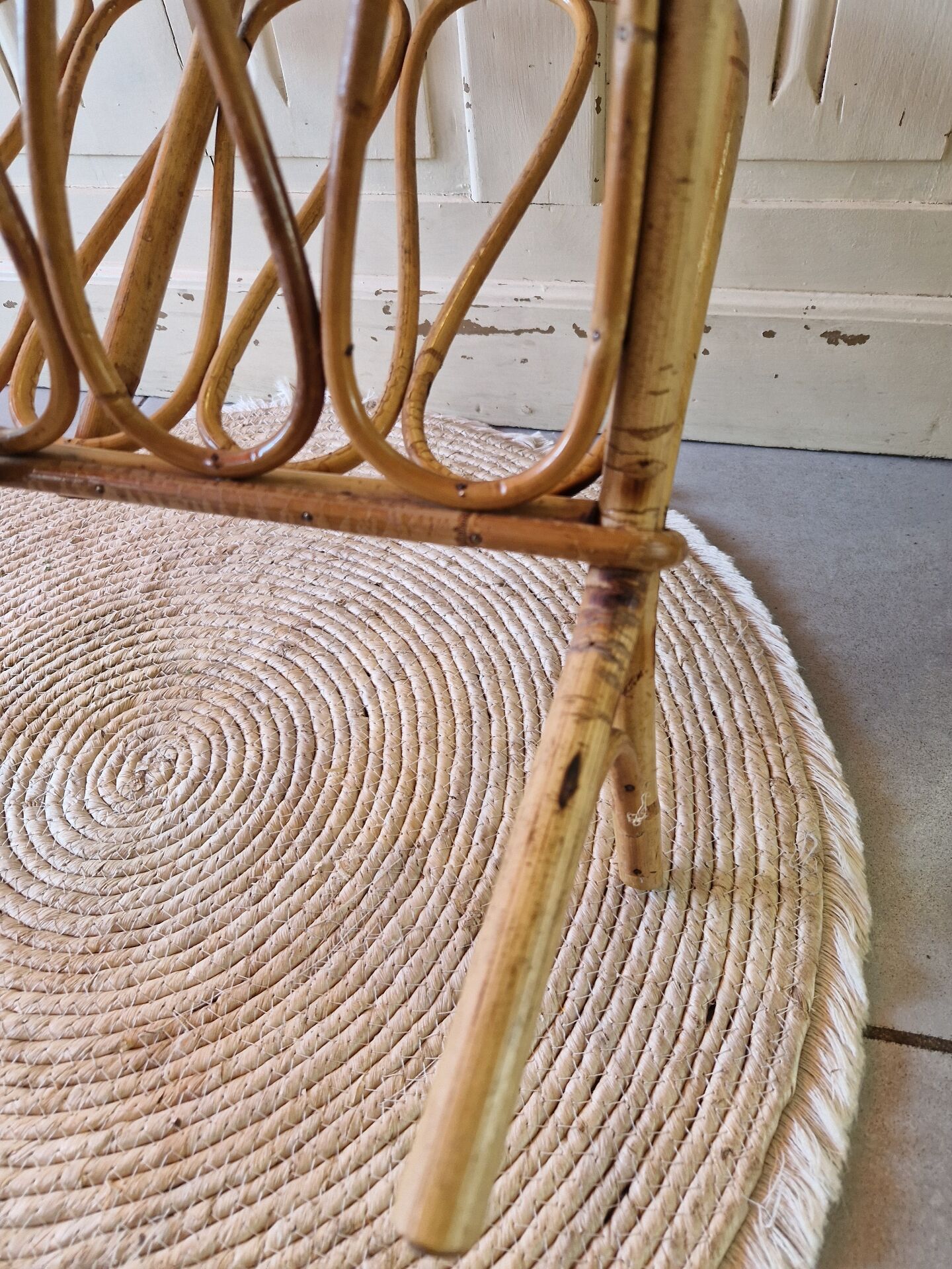 Vintage Rattan Magazine Rack