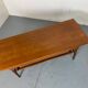 Mid-Century Danish Teak and Rattan Scandinavian Coffee Table, 1950s