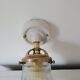 Porcelain wall lamp and Holophane style glass
