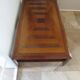 Large coffee table - cherry finish - solid wood - butterfly motifs