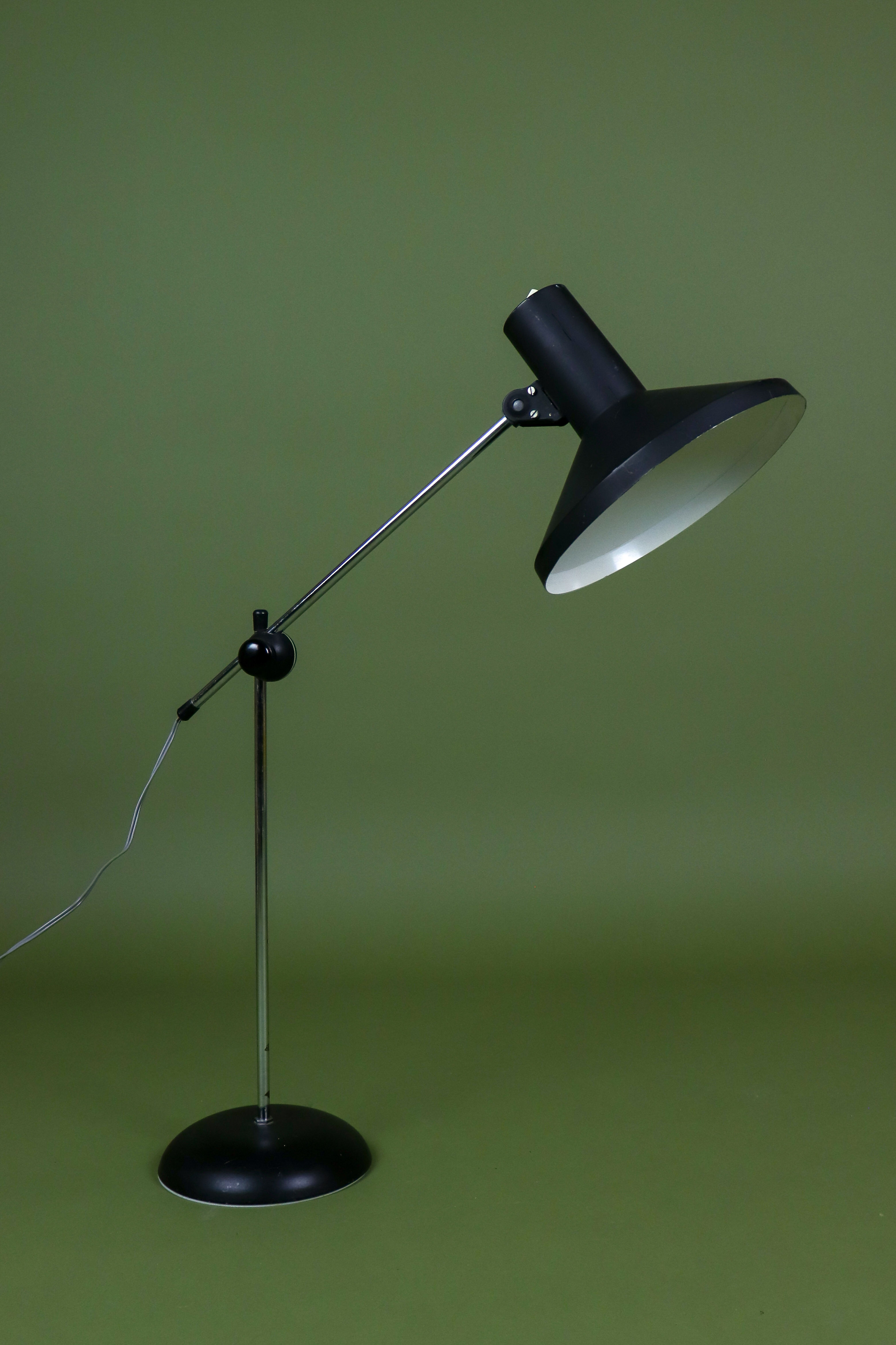 Large black metal vintage industrial desk lamp.