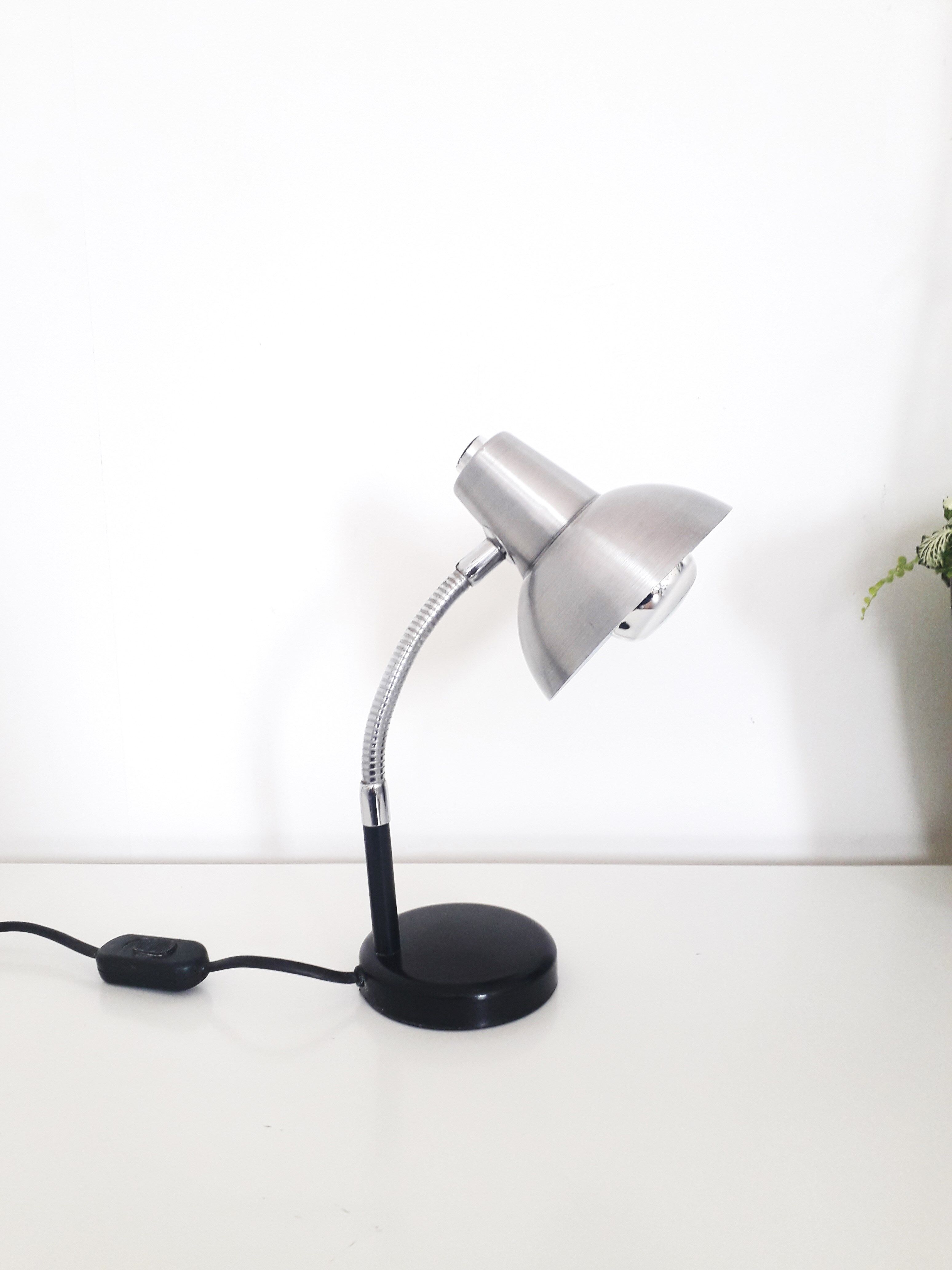 Desk lamp - black and brushed aluminum - 1970