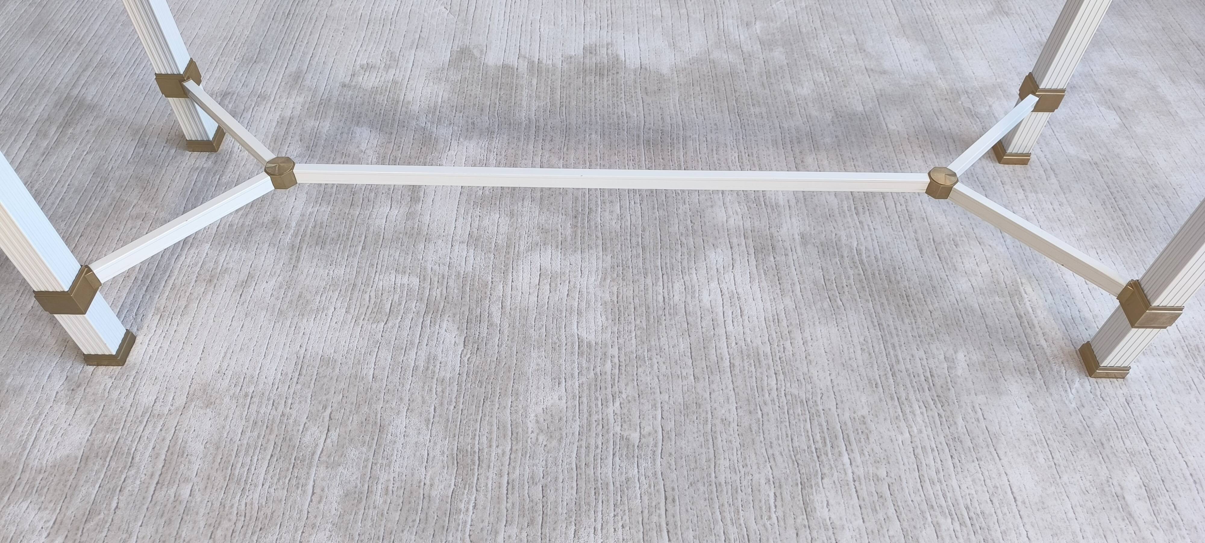 Iconic white console with designer spacer, signed Pierre Vandel Paris