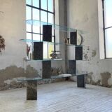 Roche Bobois stone and glass sculpture shelf 1970s