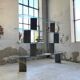 Roche Bobois stone and glass sculpture shelf 1970s