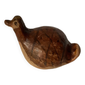 Handmade pottery in the shape of a duck