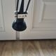 old lamp with stone base and copper arm