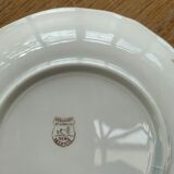 Cake set in yellow earthenware pattern black tulips ceranord Saint-Amand Vintage