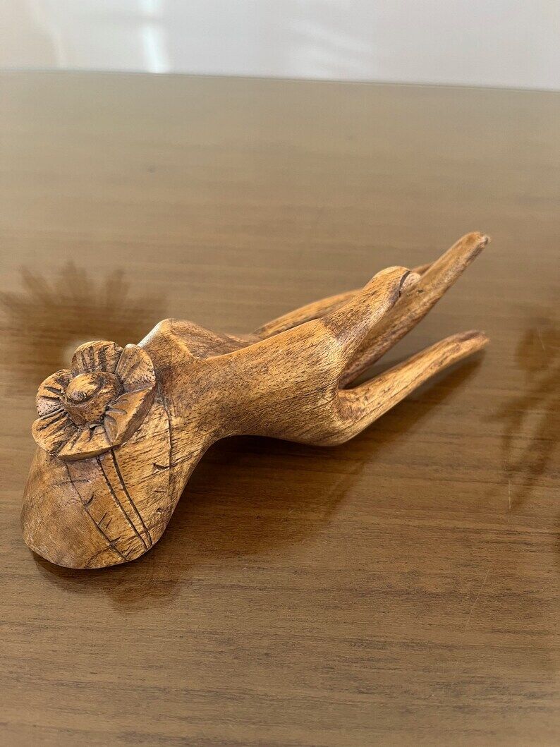 Empty wooden fig hand pocket decoration hand 1970