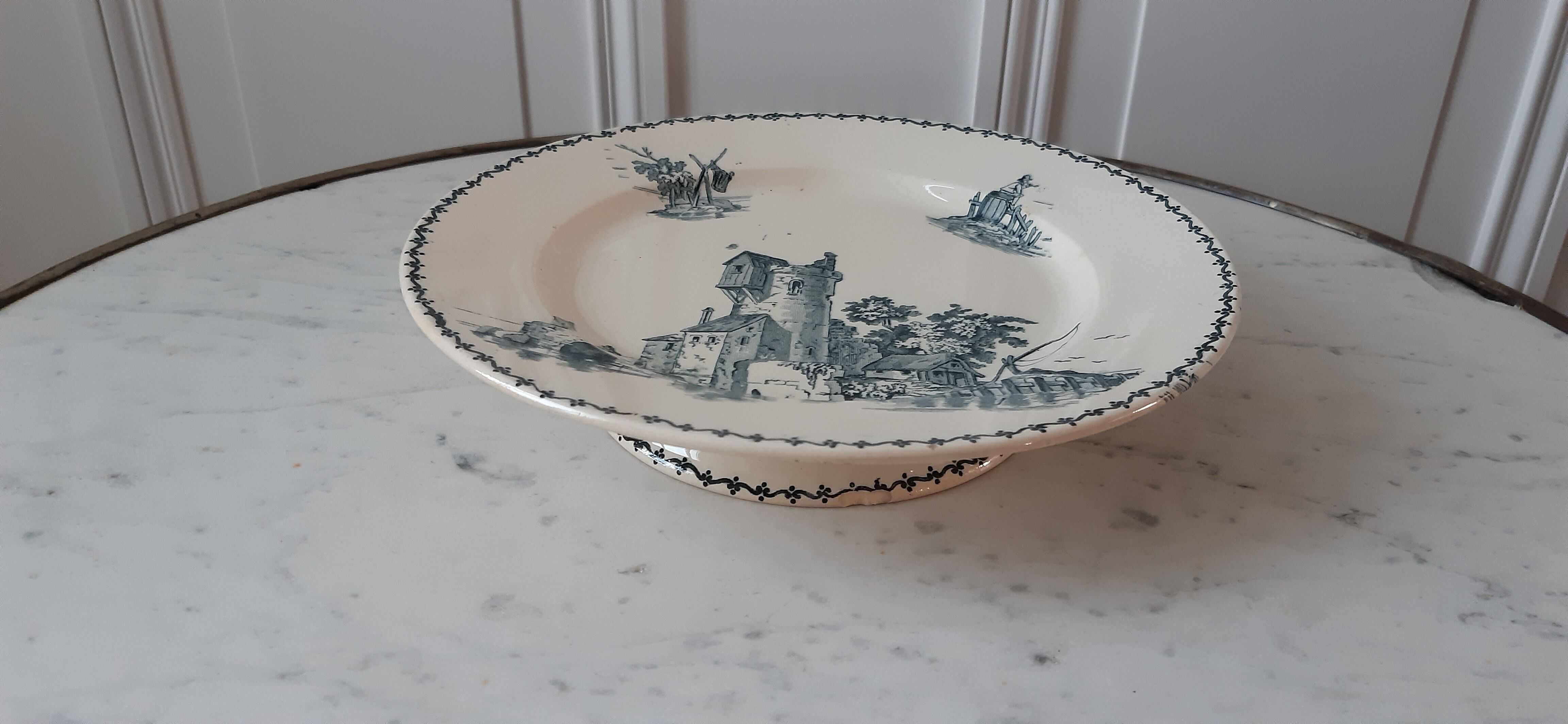 Compotier / servant Terre de Fer, Creil et Montereau, Polders series, XIXth