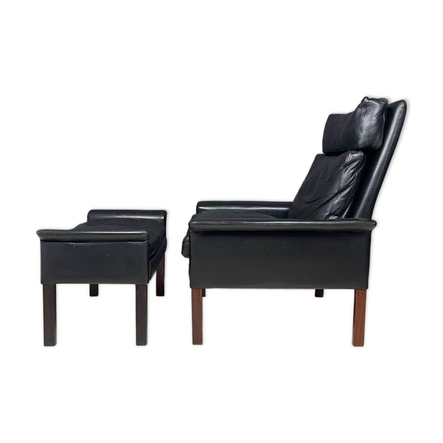 Ensemble de fauteuil lounge et ottoman Mod. 500 attribué à Hans Olsen pour Vatne Møbler, Danemark, années 1960