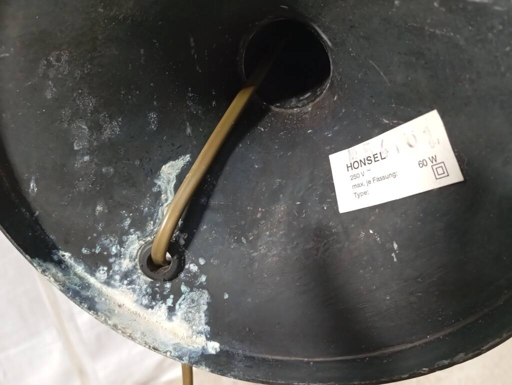 Gold metal and mother-of-pearl lamp from the 70s