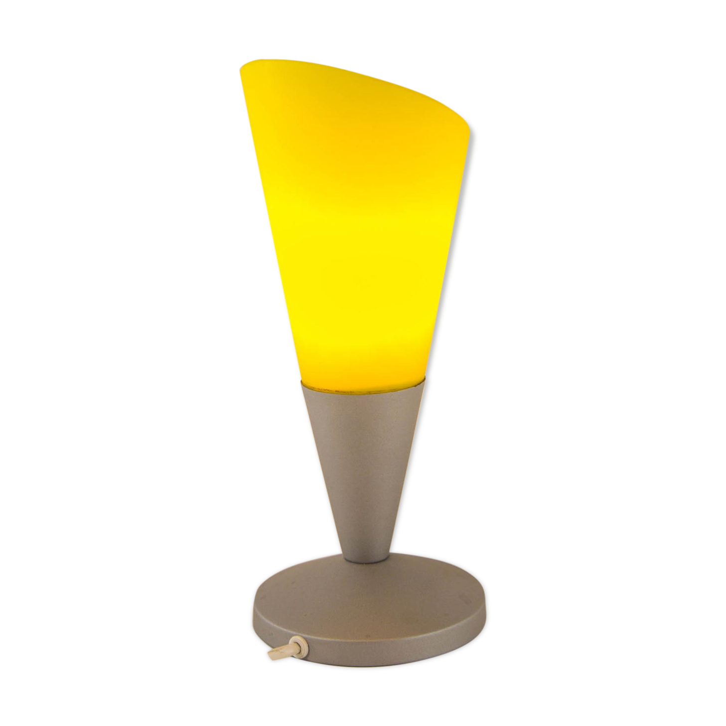 Elegant lamp of the space age in bright yellow glass 90s