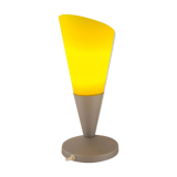 Elegant lamp of the space age in bright yellow glass 90s