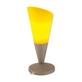 Elegant lamp of the space age in bright yellow glass 90s