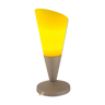 Elegant lamp of the space age in bright yellow glass 90s
