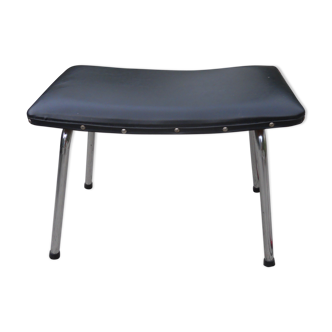 Ottoman 60 simili black leather