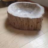 Vasque lavabo en bois fossilisé