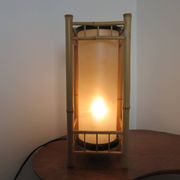Large bamboo lamp with a tubular shade from the 70s and 80s.