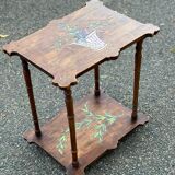 Japanese-style side table with double top flowers