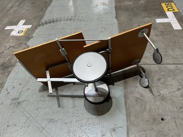 Raul Barbieri and Giorgio Marianelli adjustable light wood bar trolley