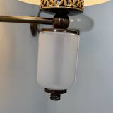 Paire d’applique vintage, opaline et laiton, France, 1970