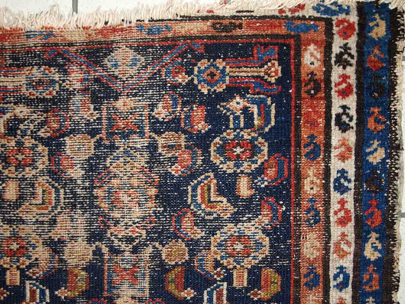 Ancient Persian carpet Malayer handmade 70cm x 93cm 1900s, 1C811