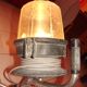 Industrial iron and plastic lamp