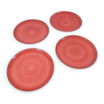 Set of 4 Dessert Plates Villeroy & Boch "Manufacture Rouge" 22cm