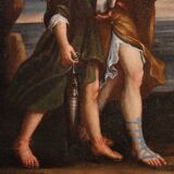 Tableau ancien italien du XVIIe siècle, Tobie et l'ange