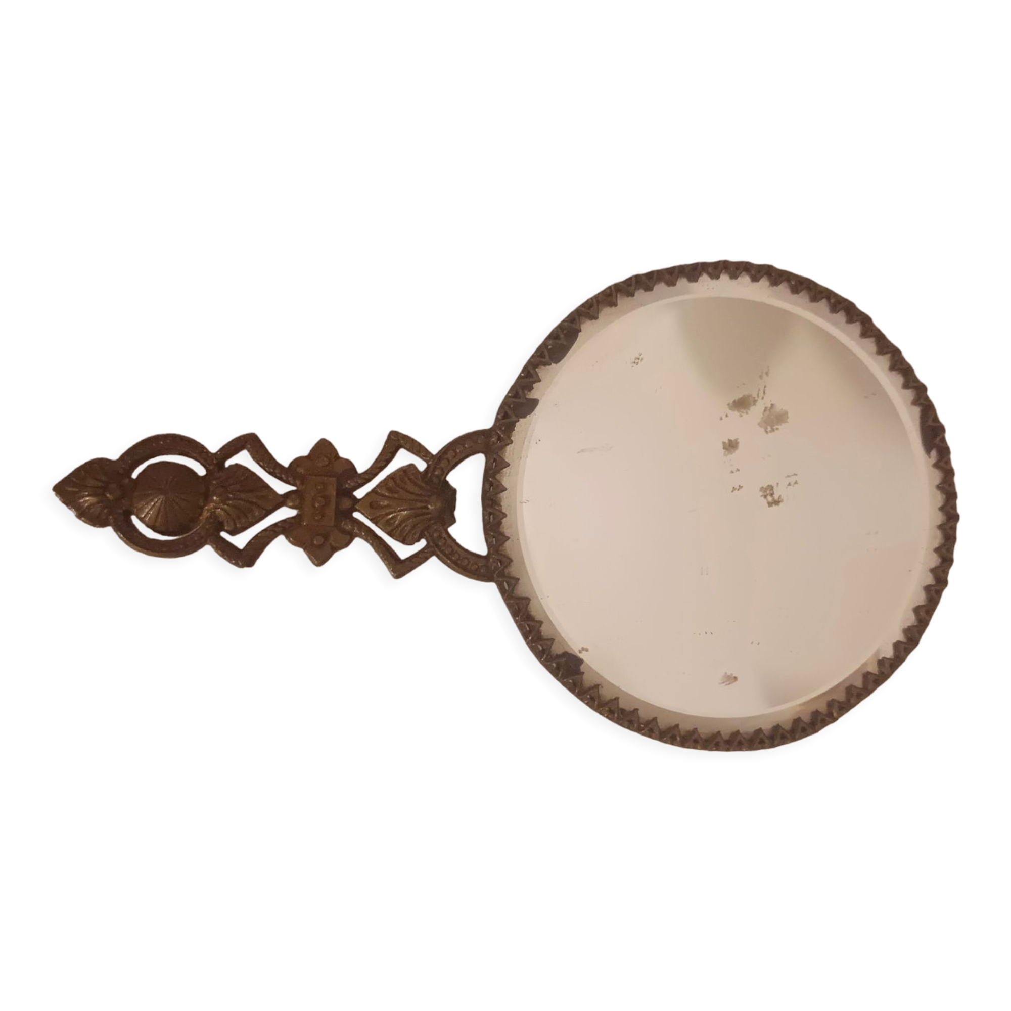 Brass hand mirror, 10 cm