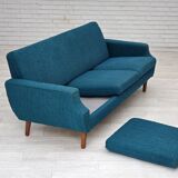 1970s, Danish 3-seater sofa, furniture wool, teak wood.