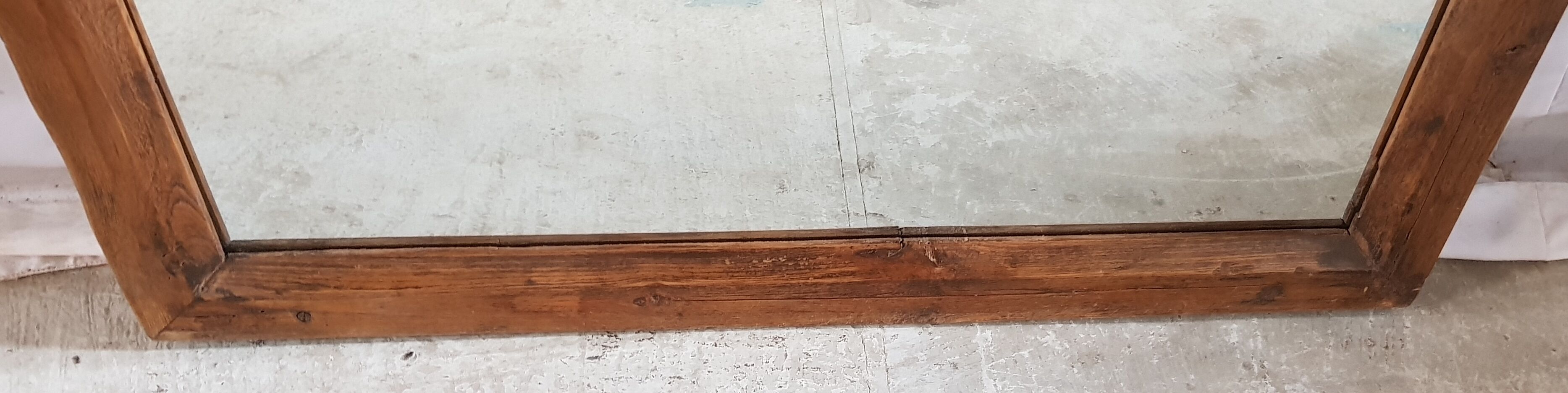 Old large mirror with a teak frame - 130x86cm