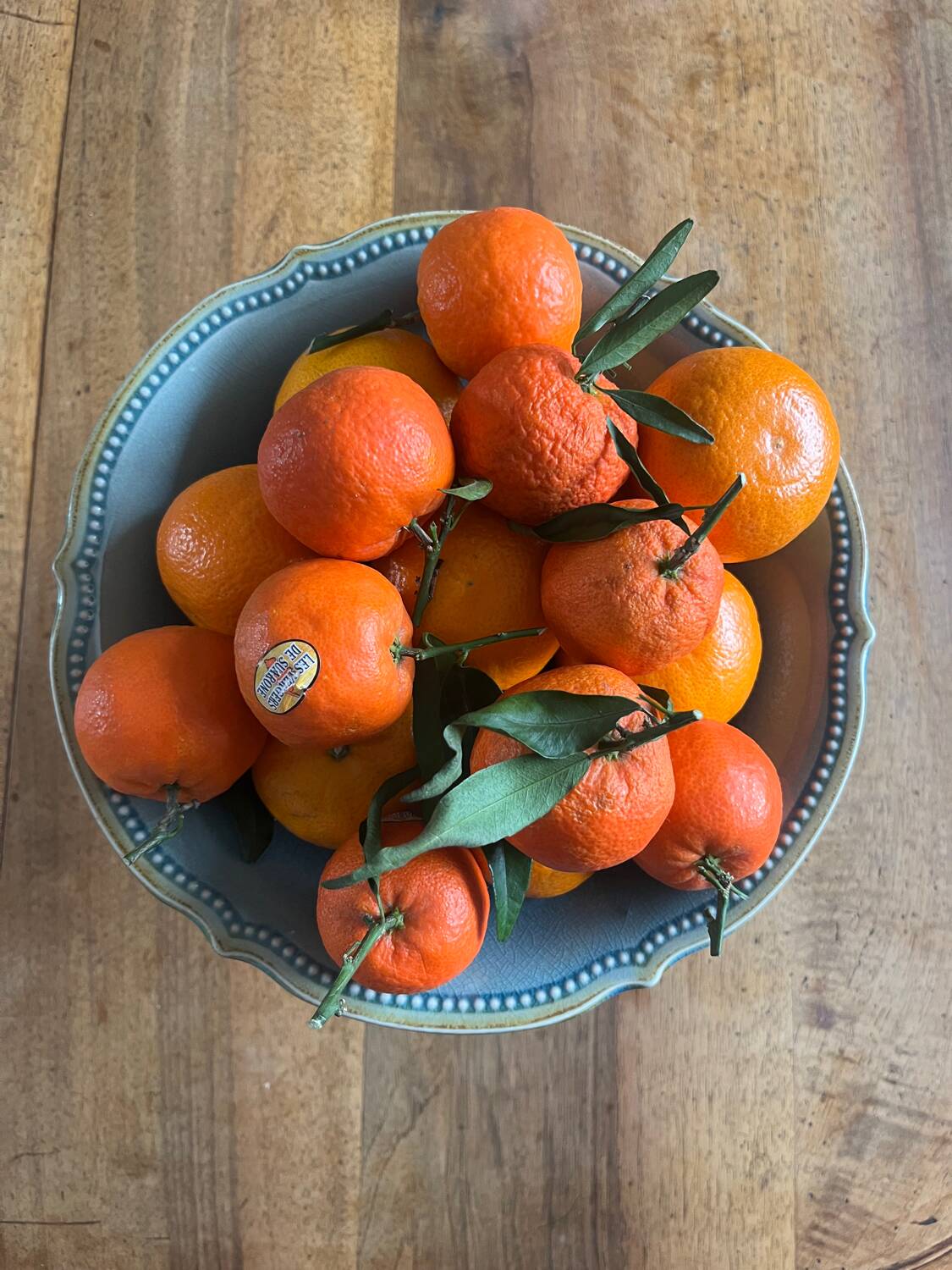 Blue earthenware footed bowl