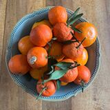 Blue earthenware footed bowl