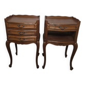 Paire de chevets style Louis XV en chêne