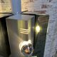 Lampe suspendue vintage en verre fumé et aluminium italien, années 1970
