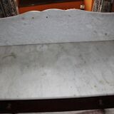 Table de toilette ancienne en bois et marbre