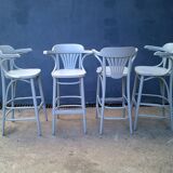 Set of 4 stools bistro in wood