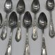Set of 12 small spoons in silver metal, rocaille style