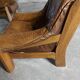 Fauteuils en cuirs et bois vintage