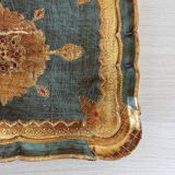 Plateau florentin bleu et doré